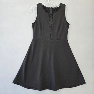 Dex 1963 Black Mini Dress Stretch Sleeveless Lace Cutout Round Neck Women Size M